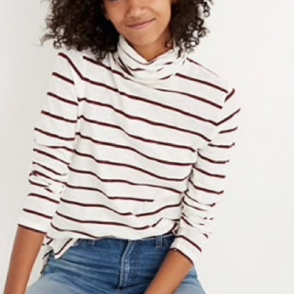 Madewell Strped Turtle Neck Top